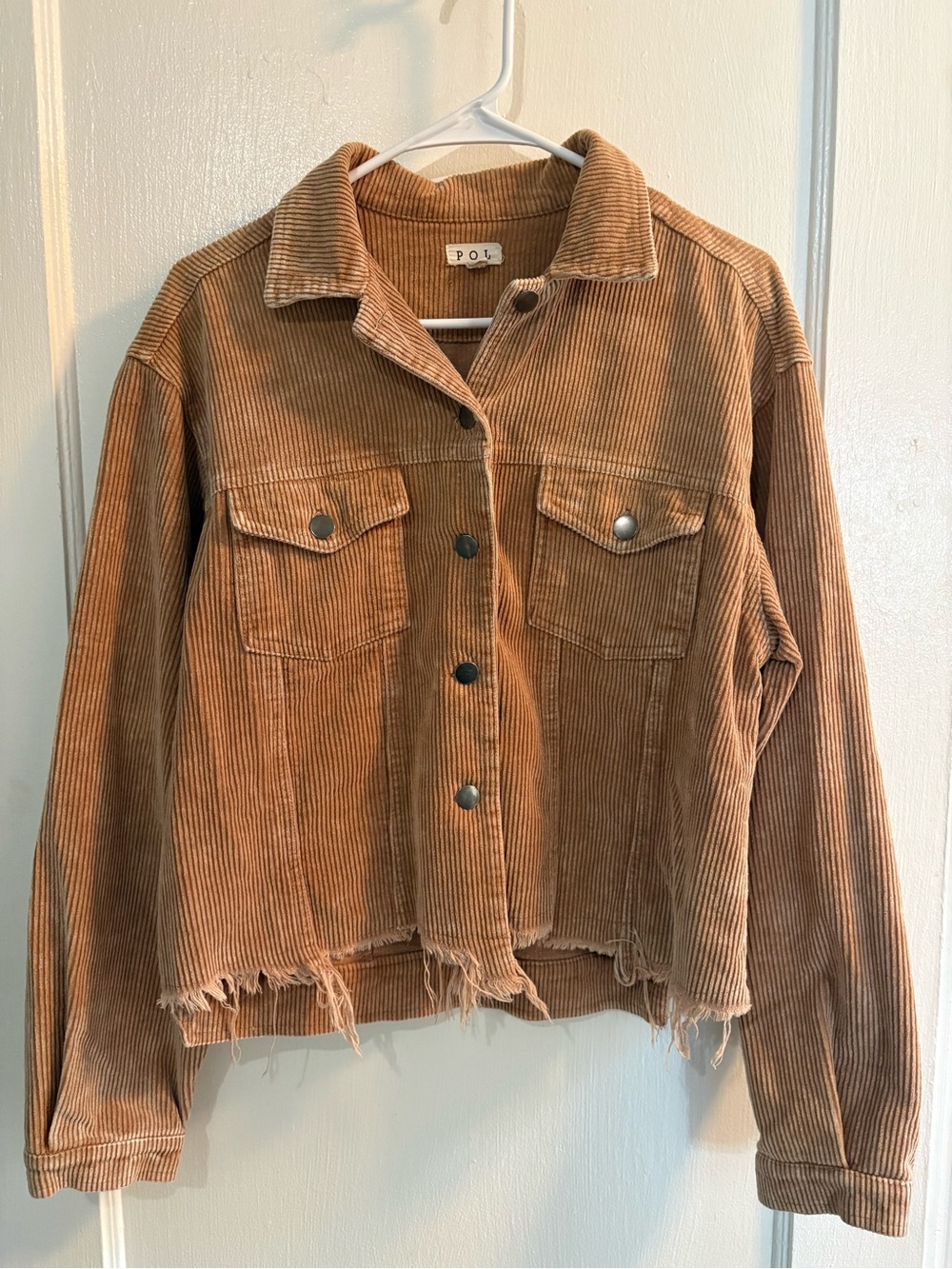 POL Corduroy Shacket in Tan